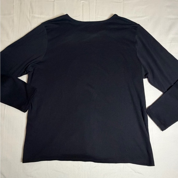 L.L.Bean Tee, Long-Sleeve Crewneck Black Size 1XL Plus 100% SupimaCotton - Picture 3 of 5